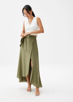 Tie Flare Maxi Skirt | Love, Bonito US Chic Maxi Skirt For Vacation, Chic Tiered Maxi Skirt For Brunch, Chic Tiered Maxi Skirt For Day Out, Chic Flared Maxi Skirt For Vacation, Chic Flowy Maxi Skirt For Day Out, Chic Flared Maxi Skirt For Beach, Chic Maxi Skirt For Brunch, Chic Asymmetrical Skirt For Brunch, Chic Midi Skirt For Vacation