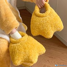 OrcaJump - Premium Cartoon Duck Feet Warm Slippers - Enhanced Comfort and Thickness - Non-Slip Soles Yellow Non-slip Slippers With Round Toe, Yellow Non-slip Round Toe Slippers, Comfortable Yellow Round Toe Slippers, Yellow Slippers With Rubber Sole And Round Toe, Yellow Slip-on Winter Slippers, Yellow Slip-on Slippers For Winter, Yellow Round Toe Indoor Slippers, Winter Yellow Round Toe Slippers, Duck Feet