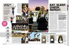 an article in the sports paper features images of cheerleaders