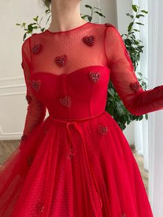 Modest Red Prom Dress, Lovecore Fashion, Matoshi Dress, Pageant Evening Gowns, Teuta Matoshi, Soiree Dress, Red Midi, Couture Mode, فستان سهرة