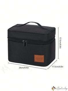 BirdinBag - Premium Insulated Lunch Box - Ideal for School, Work, Picnics & Outdoor Travel - Unisex Practical Portable Rectangular Case, Portable Rectangular Lunch Box For Daily Use, Large Capacity Rectangular Black Lunch Box, Practical Black Rectangular Cases, Practical Black Rectangular Case, Large Capacity Rectangular Lunch Box For Travel, Large Capacity Rectangular Lunch Box Gift, Large Capacity Rectangular Lunch Box, Gift Rectangular Large Capacity Lunch Box