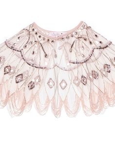 Glisten like the Pearl in the Emani Cape in Porcelain Pink. This gem is made from superfine tulle adorned with sparkling sequins, and hand-threaded strings of beads around the scalloped edges. Shipping and Returns This product can be returned/exchanged within 20 days of receiving the item. All orders are dispatched from our Sydney, Australia warehouse. SHIPPING EST. TIMEFRAME FREE FOR ORDERS OVER International: DHL EXPRESS 3-5 Business days $350 Domestic: Aus Post EXPRESS 2-3 Business days $350 Elegant Beaded Sequin Fabric, Elegant Evening Sequin Glitter Tulle Fabric, Elegant Evening Glitter Tulle Sequin Fabric, Elegant Embellished Sequin Fabric For Celebration, Elegant Glitter Tulle Sequin Fabric, Elegant Embellished Sequin Tulle Fabric, Beaded Cape, Roaring 20s, Scalloped Edges