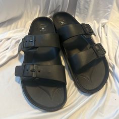 Target Sun And Shade Plastic Sandals. Never Worn Size 9 Plastic Sandals, Fabric Sandals, Summer Sandals Flat, Womens Slides Sandals, Black Slip On Shoes, Toe Post Sandals, Cork Wedges Sandals, Clarks Women's, Leather Sandals Women