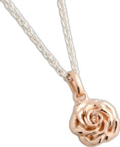 Rose Gold Charm Necklace With Flower Pendant, Sterling Silver Rose Gold Jewelry With Rose Design, Rose Gold Jewelry With Rose Detail For Gift, Rose Gold Sterling Silver Jewelry With Roses, Sterling Silver Rose Gold Jewelry With Roses, Rose Gold Hallmarked Flower Pendant Jewelry, Hallmarked Rose Gold Flower Pendant Jewelry, Rose Flower Pendant Charm Necklace, Rose Gold Flower Charm Sterling Silver Necklace