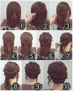 Picture Peinados Fáciles Para Cabello Corto, Braided Updo, White Bow, Girls Bows, Trendy Hairstyles, Hair Updos