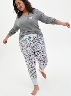 Relax in style with these sleep leggings featuring a drawstring waist, ribbed trim, and allover coffee print.     Matching style(s): Search 14609268 Cotton-blend knit fabric. Drawstring waist. Tapered leg. Ribbed trim. CONTENT + CARE Cotton/spandex. Wash cold; dry low. Imported plus size sleepwear. SIZE + FIT Model is 5’8”, size 1. 26. 5” inseam. The best plus size women's mint green coffee sleep legging bottoms in multi made of foxy. These comfy pajamas will be your favorite PJs to sl Comfy Pajamas, Grey Coffee, Plus Size Sleepwear, Plus Size Pajamas, Cozy Tops, Pajamas Comfy, Coffee Print, Active Outfits, Fitted Wedding Dress