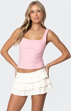 A unique twist on a closet basic, this Ronda bow back tank top by Edikted is made one of a kind with its perfect back bow detail. Pair this with any bottom to instantly upgrade your look. Tank topBack bow detailUnderwire bustCotton, SpandexModel wears size SModel height is 5'9Item care: Machine wash at maximum 30ºC, do not bleach, tumble dry low, iron at a maximum of 110ºC, do not dry clean. Edikted Womens Ronda Bow Back Tank Top - Pink size Small Team Belly, Belly Jeremiah, College Clothes, Pink Preppy, Pink Out, Pretty Princess, Pink Fits, Live Love Laugh, Upgrade Your Look