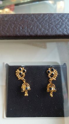 Dailyware Earrings Gold, Pretty Gold Necklaces, Vaddanam Designs, Devotional Topics, Ear Tops, Temple Jewellery Earrings