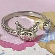 Brand New Kuromi Silver Ring Cute Silver Open Ring, Sanrio Rings, Kuromi Ring, Sanrio Jewelry, Ring Color, Womens Jewelry Rings, Silver Ring, Jewelry Rings, Silver Rings