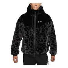 Nike Sportswear Windrunner Drawstring Fleece Stay Warm Leopard print H - KICKS CREW Stylish Sneakers, Nike Sportswear, Puma Jacket, Stay Warm, Nike Jacket, Multi Colored, Hooded Jacket, Cold Weather, Perfect Pair