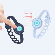 Candy Original Touch Bracelets(Deep Blue+Light Blue) – totwoo Bond Bracelet, Relationship Bracelets, Connected Hearts, Distance Bracelets, Romantic Surprise, Miles Apart, Smart Jewelry, Smart Bracelet, Stylish Bracelet