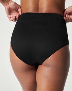 Designed with a beautiful textured fabric, this shaping high rise bottom was created to flatter every body. Featuring a unique design with flexible layers and no-dig leg openings, this style is equally as chic as it is sun and swim-friendly. | Spanx Women's SPANXshape Swim Pique Hi-Rise Cheeky Bottom Solid High Waist Sculpting Bottoms, High Waist Sculpting Solid Bottoms, Fitted High Waist Seamless Bottoms, High Waist Seamless Solid Bottoms, Solid High Waist Bottoms With Seamless Construction, Seamless High Waist Summer Bottoms, High Rise Seamless Micro-elastic Bottoms, Seamless High Rise Stretch Bottoms, High Waist Sculpting Bottoms With Seamless Construction