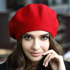 "Vegan beret women Red beret acrylic Beret hat women Red french chapeau Knitted beret High density knit. Beret takes a good shape, does not sag. Season: Fall / Spring/ Winter Unlined Composition: premium acrylic, elastane One size: from 7 to 7 3/8 US size - 22 \"- 23\", (M-L international - 56-59 cm) Color: different is available. Please select from the drop down menu. Care instructions: Hand wash, dry flat. Made and packed in smoke-free house" Acrylic Hats One Size Fits Most, Classic Red Winter Hat, Red Flat Cap Beret For Fall, Classic Winter Beret One Size, Classic Red Beanie Hat, Casual Red Acrylic Hat, Red Acrylic Casual Hat, Red Adjustable Winter Beret, Adjustable Red Winter Beret