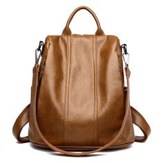 Brand Name: KMFFLYPlace Of Origin: HE BEI ?ProvinceLining Material: PolyesterOrigin: CN(Origin)Main Material: Genuine LeatherGenuine Leather Type: SheepskinExterior: Silt PocketGender: WOMENCarrying System: Arcuate Shoulder StrapCapacity: Below 20 LitreStyle: FashionClosure Type: zipperTechnics: EmbossingRain Cover: NoModel Number: 3645Pattern Type: SolidDecoration: NONEBackpacks Type: SoftbackInterior: Interior Slot PocketInterior: Cell Phone PocketInterior: Interior Zipper PocketInterior: Inte Soft Leather Backpack, Shoulder Bags For School, Leather Backpack Purse, Anti Theft Backpack, Backpack Pattern, Sac Week End, Vintage Backpacks, Women Leather Backpack, School Bags For Girls