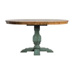 an oval wooden table with two pedestals on each side and one end at the base