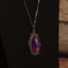 Ask Me About Custom Pieces. I Can Do Any Color Or Style. Handmade By Jewel Oval Vintage Pendant Epoxy Resin Pink Blue & Purple Transparent Pendant 20 Inch Silver Chain Amethyst Necklaces, Etsy Necklace, Medieval Necklace, Cascade Necklace, Turquoise Choker, Starburst Necklace, Pink Purple Blue, Purple Necklace, Purple Sapphire