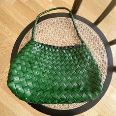 Made of high-quality togo cowhide hand-woven No lining Magnetic buckle closure Size: 31*11*18CM (12*4*7") Strap length: 27CM (11") Leather Braided Shopping Bag, Leather Braided Bag For Shopping, Green Leather Hobo Bag With Braided Handles, Leather Top Handle Bag With Braided Details, Leather Braided Tote Bag, Green Bag With Intrecciato Weave For Everyday Use, Green Woven Leather Shoulder Bag For Shopping, Green Woven Leather Shoulder Bag For Everyday Use, Green Intrecciato Weave Bag For Everyday Use