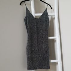 Cute Size 8 Mini Slip Dress. Metallic Silver And Black Stretch Fabric. Spaghetti Straps. Hot For A Night Out! H&m V-neck Mini Dress For Party, H&m Sleeveless Mini Dress For Party, H&m V-neck Mini Dress For Night Out, H&m V-neck Party Dress, H&m Sleeveless Mini Dress For Night Out, Dress H&m, Mini Slip, Mini Slip Dress, H M Dresses