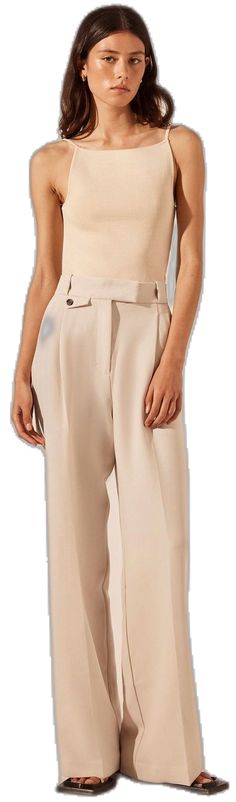 Tailored High-waist Wide Leg Pants With Pockets, Cream Workwear Pants With Side Pockets, Beige High-waisted Pants With Side Pockets, Beige Work Pants With Side Pockets, Beige Workwear Pants With Side Pockets, Cream Workwear Pants With Welt Pockets, Tailored Beige Pants With Pockets, High Waist Office Pantsuit With Pockets, Workwear Cream Bottoms With Side Pockets