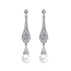 PRICES MAY VARY. 【Exquisite Design】The perfect combination of white freshwater pearls and natural teardrop crystals. The overall shape of the drop earrings is presented in the form of long tassels, which are suitable for various occasions and are the perfect earrings. 【Material Details】14k gold, high-quality freshwater cultured pearls and natural crystals provide you with a comfortable wearing experience without any allergic reaction to your ears. The size of the earrings is about 7mm*47mm, and European Jewelry, Long Dangle Earrings, Freshwater Cultured Pearls, Vintage Pearls, Crystal Pearls, Pearl Drop Earrings, Pearl Drop, Cultured Pearls, Bridal Earrings