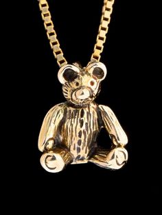 Teddy Bear Necklace 14K Gold Teddy Bear Charm Teddy Bear Pendant Teddy Bear Jewelry Gold Bear Miniat Carved Yellow Gold Necklace For Gift, Carved Yellow Gold Necklace Perfect For Gift, Carved Yellow Gold Necklace, Carved 14k Gold Jewelry, Gold Teddy Bear, Teddy Bear Necklace, Flower Ear Cuffs, Teddy Bear Pendant, Octopus Jewelry