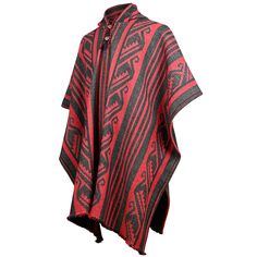 Llama Wool Unisex South American Handwoven Thick Hooded Andean Poncho Aztec Poncho, Poncho Pullover, Wool Poncho, Hooded Poncho, Colour Pattern, Fashion Suits For Men, Aztec Pattern, South American, Bold Black