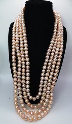 "Welcome to my shop. I hope you will like my jewelry.   Please see the detail for this item: Jewelry: AAA fresh water pear, genuine cultured pearl, real pearl. 4 rows pink pearl necklace handmade for women, made with pink pearls , silver 925. Sparkling, shiny, exclusive, one, suitable for any age. Size necklace 22\" Length 11.5\" Questions or Comments are most welcome Thanks for stopping by. See my other handcrafted precious jewels here: https://www.etsy.com/shop/Allbestforyoushop" Pearl Necklace Handmade, Pearl Necklace Freshwater, Pink Pearl Necklace, Real Pearl Necklace, Pearl Necklace Vintage, Pink Pearls, Necklace For Girlfriend, Kids Necklace, Precious Jewels