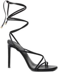 Luxury High Heel Lace-up Sandals For Spring, Elegant Ankle Wrap Lace-up Sandals For Spring, Elegant Fitted Lace-up Sandals For Summer, Sleek Sandals For Night Out In Spring, Summer Evening Open Toe Lace-up Sandals, Chic Party Sandals With Straps, Spring Evening Heels With Straps, Elegant Lace-up Open Toe Sandals With Straps, Elegant Strappy Lace-up Sandals For Spring