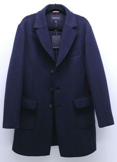 BUGATCHI Solid Navy Overcoat Peacoat Coat Jacket - Size XL NWT Please view pictures for details Free Shipping (You will be shipped exact item pictured) Navy Overcoat, Clothes Outfit, View Pictures, Jacket Coat, Leather Jackets, Vest Jacket, Women's Blazer, Coats Jackets, Mens Accessories