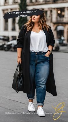 Winter Outfits Plus Size Curvy, Dress Thinner, Curvy Winter Outfits, Curvy Casual Outfits, Outfits Gorditas, Looks Jeans, Plus Size Fashion Tips, Look Plus Size, Curvy Outfits