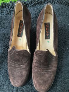 Lovely Brown Suede Vintage Next Mid heels  Great condition Retro Wedge Heel Formal Heels, Retro Wedge Heels For Formal Occasions, Retro Wedge Heel Heels For Formal Occasions, Vintage Formal Wedge Heels, Mid Heel, Brown Suede, Art Collection, Bathing Beauties, Display Homes