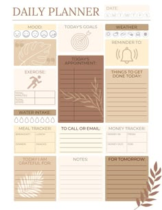 boho daily planner mentalhealthplanner #freestudentplanner #agendaplannerorganization #horizontalplanner. Mom Planner Printables Free, Daily Planner Ideas, Free Weekly Planner Templates, Plan Life, Productivity Organization, October Planner, Cute Daily Planner, Daily Planner Design, Meal Tracker