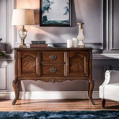 a living room scene with focus on the sideboard