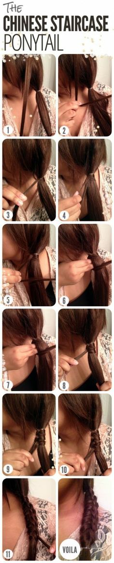 Staircase braid Chinese Stair Case Bracelet, Chinese Staircase, Stair Case, Easy Hairstyle, Hair Envy, Great Hair, Hair Dos, Hair Skin, Gorgeous Hair