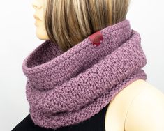 This dark pink knitted scarf is made up of very warm high quality yarn 35% Alpaca and 65% Wool. The scarf is knitted without seams. 100% Handmade. Height: 14.5 inches (37 cm); Circumference: 25.1 inches (64 cm). This beautiful dark pink cowl scarf is so stylish, soft and very warm.  This Alpaca scarf can be an amazing gift for your mom, favorite female friend, family member or mate. Cleaning: HAND WASH. Wash in tepid water using special wool detergent, rinse. Do not twist. Gently squeeze in a to Casual Knitted Scarves In Acrylic Yarn, Winter Yarn Scarves For Gifts, Winter Yarn Scarves Gift, Winter Gift Yarn Scarves, Winter Gift Scarves In Yarn, Pink Soft Knit Knitting Pattern, Pink Soft Knit Pattern, Pink Knitted Fall Scarf, Winter Gift Knitting Pattern