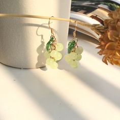 Super Cute Fruit Earrings Sweet GRAPE Earrings With Green | Etsy Trendy Green Dangle Jewelry, Elegant Light Green Earrings For Gift, Elegant Light Green Earrings As Gift, Lime Green Earrings For Gift, Green Drop Earrings As Gift, Trendy Lime Green Jewelry Gift, Trendy Lime Green Jewelry For Gift, Trendy Lime Green Jewelry As A Gift, Green Earrings For Summer Gift