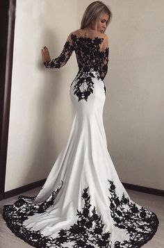 Satin Prom Dresses, فستان سهرة, Gothic Wedding, Satin Prom Dress, Black Wedding Dresses, Prom Dresses Long With Sleeves, Black Lace Dress, Long Bridesmaid Dresses, Cheap Prom Dresses