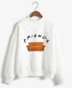 Sweatshirt Archives - Page 2 of 7 - appareloves.com Crop Tops Winter, Mens Earring, Us Movie, White Hoodie Women, Tops Winter, Friends Merchandise, Earl Sweatshirt, Friends Sweatshirt, About Friends