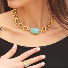 Spring Summer Luxury Bohemian Rare Authentic Julie Vos Amazonite Necklace -Reduced Price -Beautiful Bold Bezel Set Oval Amazonite Gemstone Takes Center Stage On This Gorgeous Necklace W/Chunky Figure 8 Links & Toggle Closure -Amazonite Prized For Beauty, Powerful Gemstone W/Mesmerizing Hues,Healing Properties, Brings Emotional Balance,Mental Clarity & Physical Health Benefits While Encouraging Spiritual Growth & Energy, Jv Doesn't Sell Amazonite Pieces Any Longer Which Makes This Piece Very Uniq Evil Bracelet, Julie Vos Jewelry, Luxury Bohemian, Summer Luxury, Julie Vos, Slide Bracelet, Amazonite Necklace, Trending Bracelets, Coin Pendant Necklace