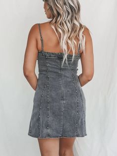 No Other Love Denim Dress 8 - 10 (S) Wedding Guest Romper, Party Bottoms, Amazing Lace, Embellished Denim, Flare Mini Dress, Eclectic Fashion, Denim Mini Dress, Grey Denim, Maxi Dress Party