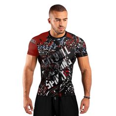 Pitbull Fighting Spirit Men's Short Sleeve Rash Guard Experience the revolution in athletic wear with the Pitbull Fighting Spirit Men's Short Sleeve Rash Guard, designed to cater to MMA fighters, BJJ practitioners, and fitness enthusiasts. This product is meticulously crafted to ensure superior comfort, flexibility, and durability for various sports activities. High-Quality Material Made from a blend of Polyester and Spandex, this short sleeve rash guard offers a second-skin slim fit that moves Jiu Jitsu Rash Guards, Bjj Rash Guard, Mens Workout Shirts, Rash Guard Women, Christmas Leggings, Sleeveless Pullover, Mma Fighters, The Revolution, Sports Activities