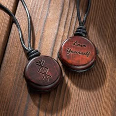 [INNOVATIVE DESIGN]: This Viking necklace is with runes of courage, good luck, healthy, protection, love and prosperity so you can choose your desired rune and engraving text.  [IDEAL GIFT]: A classic piece of Viking rune wood necklace for men and women who appreciate quality and Nordic strength, a stylish Nordic Viking gift for men and women that make a terrific statement for Christmas, birthdays, holidays, Valentine's Day. Nordic Accessories, Nordic Crafts, Nordic Necklace, Nordic Diy, Viking Gifts, Rune Necklace, Viking Decor, Nordic Runes, Viking Wedding