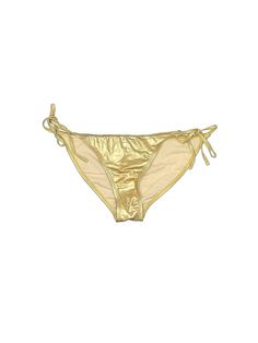 Marina West Swimsuit Bottoms Size: Medium Swimwear - used. 80% NYLON, 20% SPANDEX, Metallic | Marina West Swimsuit Bottoms: Gold Metallic Swimwear - Size Medium Gold Tie-side Bottoms For Beachwear, Gold Beachwear Bottoms For Summer, Fitted Gold Bottoms For Poolside, Gold Bottoms For Pool And Summer, Gold Bottoms For Summer Pool Activities, Gold Bottoms For Summer Pool, Gold Tie-side Bottoms For Summer, Stretch Gold Bottoms For Beach, Spring Beach Gold Bottoms