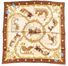 Hermes Carre 90 Scarf  "PLUMES ET GRELOTS" Brown Silk Scarf 35" Brand : HERMES Design by Julia Abadie  Issued 1995 Item : Scarf Size : 90cm * 90cm Material : 100% Silk Condition Score: B -- Buying Guide -- If you are buying a gift or an item in very good condition, we recommend that you choose at least B+ condition or higher. B condition is for daily use, C-D condition is too bad for daily use. (For the same type of item, the higher the price, the better the condition.) [Condition Rate] S or N - Scarf Hermes, Hermes Silk Scarf, Hermes Silk, Vintage Silk Scarf, Luxe Life, Brown Silk, Buying Guide, Vintage Silk, Silk Scarf