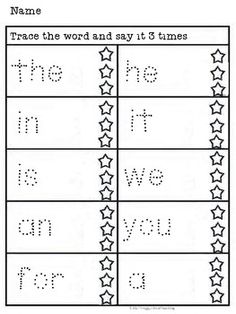 the worksheet for handwriting practice with stars and numbers on it's side