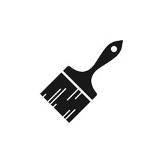 a black and white icon of a paint brush