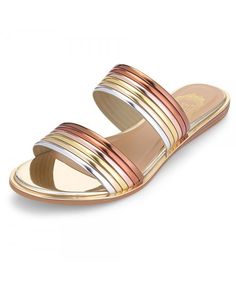 Stylish Open Toe Flat Heel PU Slippers Women Shoes - Gold - 3674632912 - Shoes, Women's Shoes, Women's Slippers  #WomensSlippers #Shoes # #Women's #Shoes # #Women's #Slippers Multicolor Flat Slip-ons, Trendy Slip-on Flat Sandals, Cushioned Slip-on Flat Slides, Flat Synthetic Slippers, Slip-on Summer Flats, Flat Sandals With Cushioned Footbed, Multicolor Flat Mules For Summer, Slip-on Flat Slides With Cushioned Footbed, Trendy Multicolor Mules For Summer