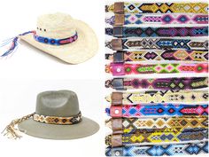 I love  Mexico celebrates the native crafts of Mexico and the artists that produce them, enabling them and their communities to get recognized for their talented work and achieve economic stability for their families.  This listing is for one piece of this beautiful handmade multi colored hat bands. They are prefect to add to your closet for your favorite dress, hat or even a shoulder bag as a lovely strap in multi colors. When purchasing please select the style you like referring to the picture with numbers! You will get the exact same piece shown on the pictures. These products are brand new, made of polyester yarn, you ll be the first owner of these beauties. Measurements :  please see pictures for measurements. I love  Mexico celebrates the native crafts of Mexico and the artists that Mexican Hairstyles, Woven Hat, Multi Colored Bag, Beaded Hair Pins, Native Crafts, Hair Brooch, Mexican Hat, Bead Hair Accessories, Hat Bands