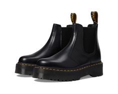 Unisex Dr. Martens 2976 Quad Smooth Leather Platform Chelsea Boots | Zappos.com Dr Martens 2976 Quad, Merrell Hiking Boots, Dr Martens 2976, Platform Chelsea Boots, Black Polish, Black Chelsea Boots, Goodyear Welt, Us Man, Leather Design