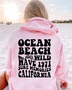 Ocean Beach Hoodie Merchandise Ideas, Beach Hoodie, Sweatshirt Aesthetic, Hoodie Aesthetic, Beach Side, Trendy Hoodies, Aesthetic Hoodie, Camo Colors, Dad Caps